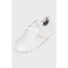 Leather sneakers with Velcro ID