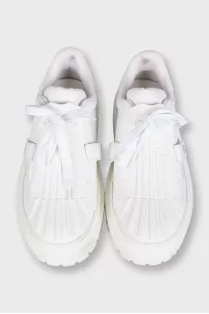 Leather sneakers with Velcro ID
