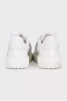 Leather sneakers with Velcro ID