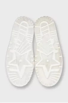 Leather sneakers with Velcro ID