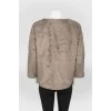 Gray eco-fur sweater