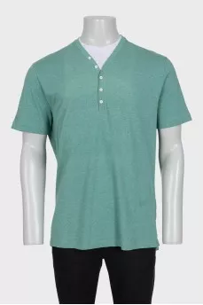 Men's straight-cut polo shirt with buttons