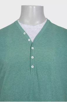 Men's straight-cut polo shirt with buttons