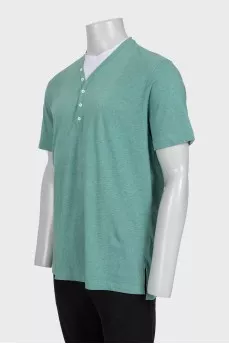 Men's straight-cut polo shirt with buttons