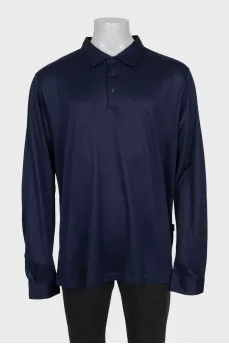 Men's long sleeve polo shirt with tag