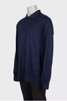 Men's long sleeve polo shirt with tag
