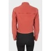 Red denim buttoned jacket