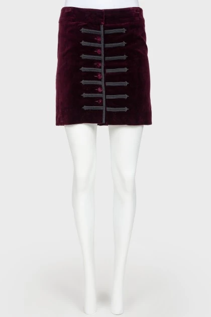 Dark purple velor skirt