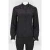 Black silk blouse with beads with tag