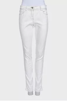 Белые джинсы skinny fit в принт