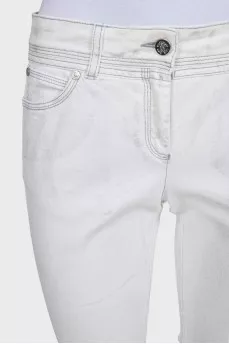 Белые джинсы skinny fit в принт