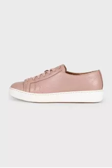 Pink leather sneakers