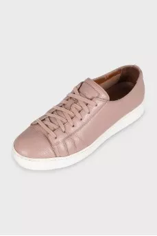 Pink leather sneakers