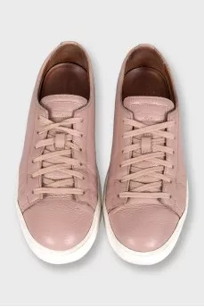 Pink leather sneakers