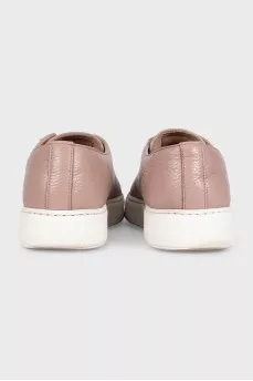 Pink leather sneakers