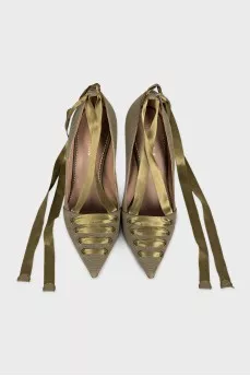 Textile lace-up shoes