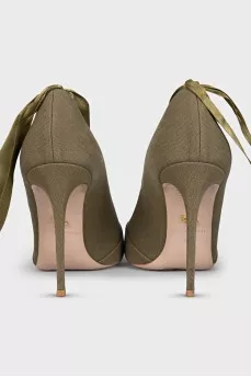 Textile lace-up shoes