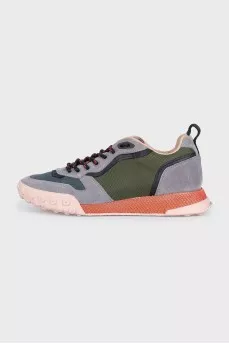 Combined sneakers with textile inserts