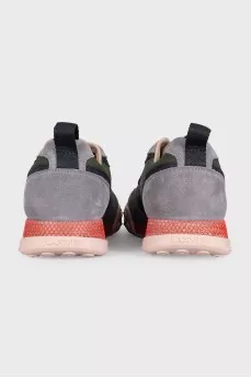 Combined sneakers with textile inserts
