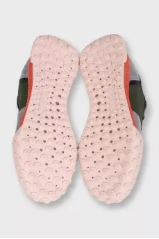 Combined sneakers with textile inserts