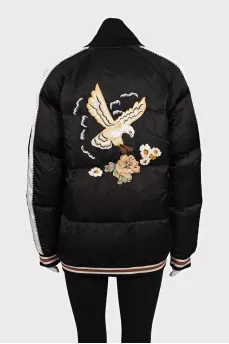 Insulated bomber jacket decorated with embroidery