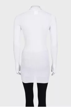 White cardigan with logo