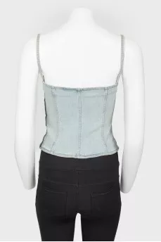 Jeans corset top on lacing