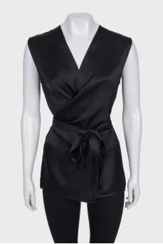 Straight blouse with ties