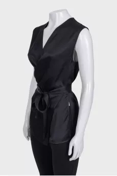 Straight blouse with ties