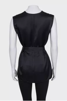 Straight blouse with ties