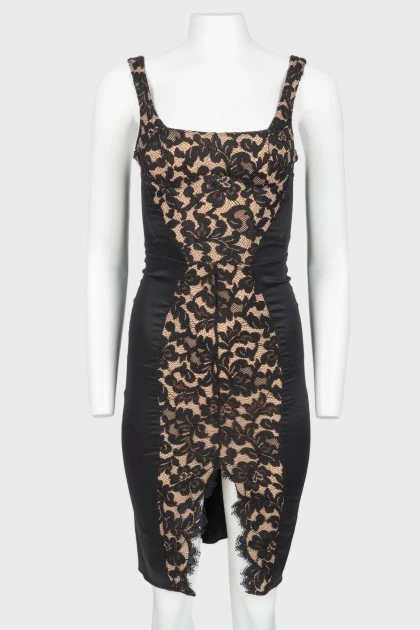 Belly dress with lace with tag