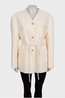 Fitted jacket without lapels