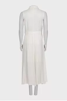 Asymmetrical white shirt dress