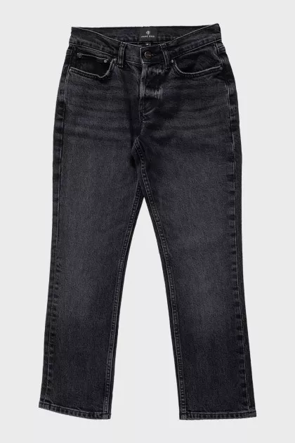 Черные джинсы straight fit с карманами