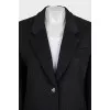 Straight wool coat with buttons