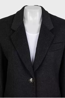 Straight wool coat with buttons