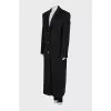 Straight wool coat with buttons