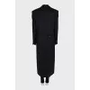 Straight wool coat with buttons