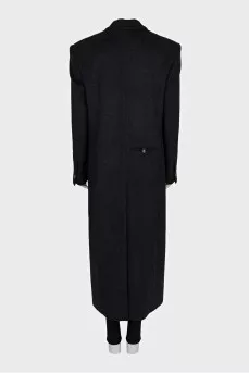 Straight wool coat with buttons