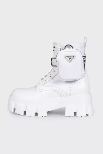 White Monolith leather boots