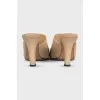 Beige mules with black toe