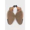 Beige mules with black toe
