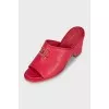 Quilted leather mules