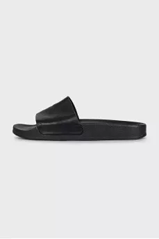 Men's leather flip flops with logo