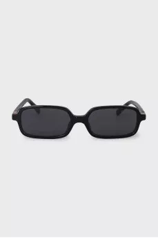 Rectangular sunglasses with gold logo