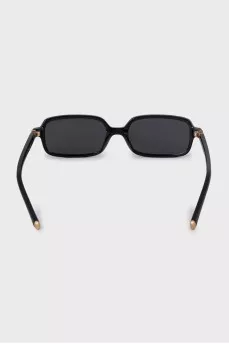 Rectangular sunglasses with gold logo