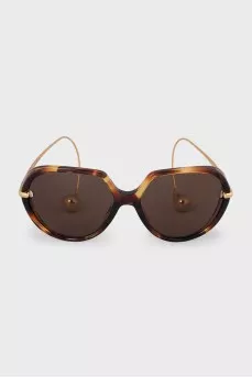 Printed sunglasses with gold frames