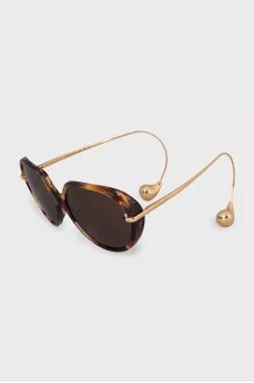 Printed sunglasses with gold frames