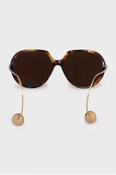 Printed sunglasses with gold frames