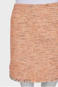 Straight skirt with fringe trim